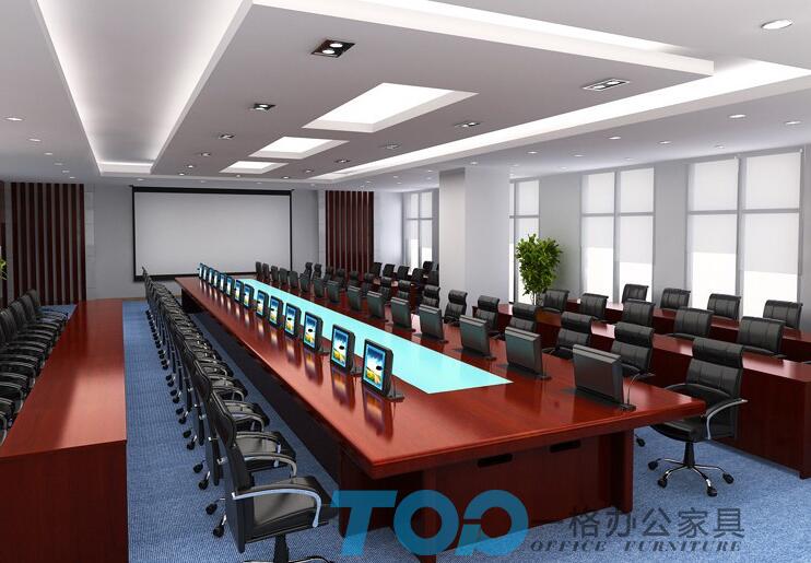 多媒體液晶屏可升降會議桌 多媒體液晶屏可升降會議桌