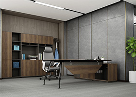 英朗二代木紋辦公家具擺放